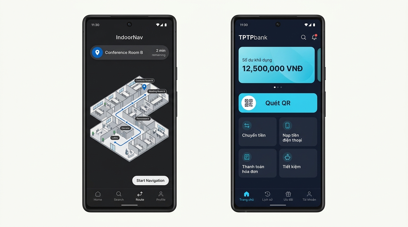 Hai ứng dụng Android: IndoorNav và TPTPbank